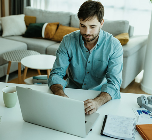 Person using a laptop.