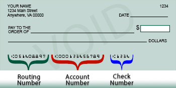 Routing number on check